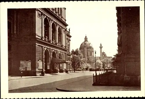 Ak Wien 1 Innere Stadt, Musikvereinshaus und Karlskirche