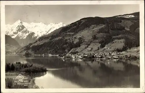 Ak Zell am See in Salzburg, Panorama mit Kitzsteinhorn