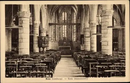Ak Bree Flandern Limburg, Kerk, Binnenzicht