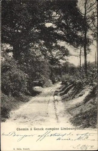 Ak Genck Flandern Limburg, Chemin a Genck campine Limbourgeoise