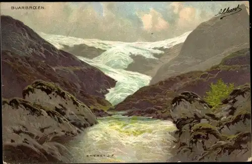 Künstler Ak Eneret, J. F., Norwegen, Buarbreen, Gletscher