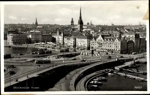 Ak Stockholm Schweden, Slussen, Stadtansicht