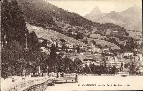Ak Clarens Montreux Kanton Waadt, Le bord du Lac