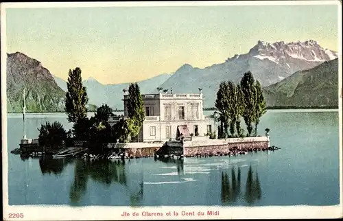 Ak Clarens Montreux Kanton Waadt, Ile et la Dent du Midi