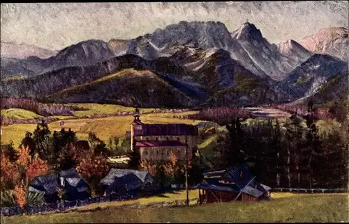 Künstler Ak Polen, Zakopane widok na Giewont