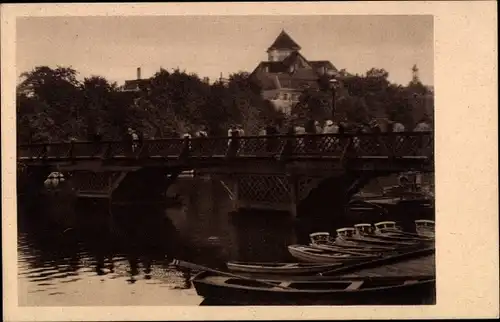 Ak Kaliningrad Königsberg Ostpreußen, Schlossteichbrücke und Burgkirche