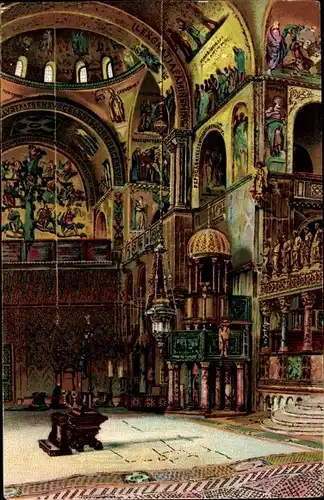 Ak Venezia Venedig Veneto, Basilica di S. Marco, Vue generale de l'interieure