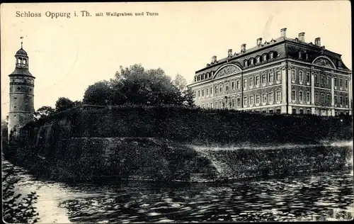 Ak Oppurg an der Orla Thüringen, Wallgraben, Turm