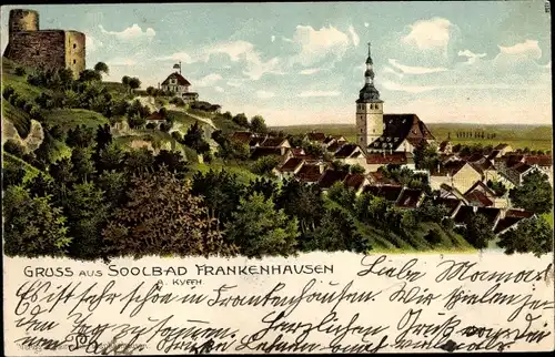 Litho Bad Frankenhausen am Kyffhäuser Thüringen, Gesamtansicht