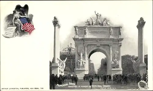 Ak New York City USA, Memorial Arch