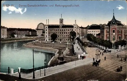 Ak Wien 3 Landstraße, Donau Dampfschiffahrts- und Rettungsgesellschaft