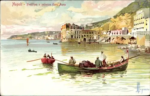 Künstler Ak Napoli Neapel Campania, Posillipo e palazzo donn'Anna