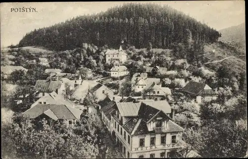 Ak Potstyn Potštejn Region Königgrätz, Totalansicht
