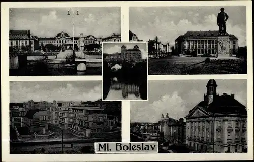 Ak Mladá Boleslav Jungbunzlau Mittelböhmen, Stadtansichten, Denkmal