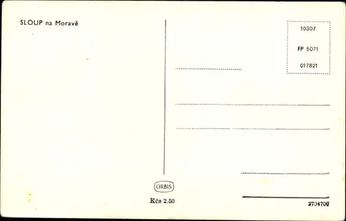 Ak Sloup Slaup Südmähren, Blick auf den Ort, Kirche