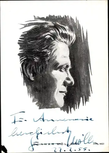 Ak Schauspieler Gunnar Möller, Portrait, Autogramm