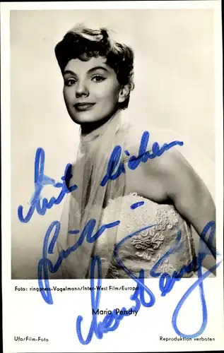 Ak Schauspielerin Maria Perschy, Portrait, Autogramm