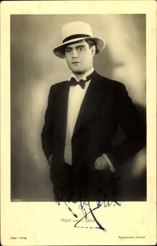 Ak Schauspieler Rolf von Goth, Portrait mit Hut, Autogramm