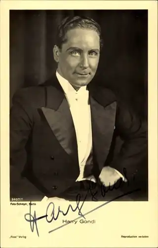 Ak Schauspieler Harry Gondi, Portrait, Autogramm