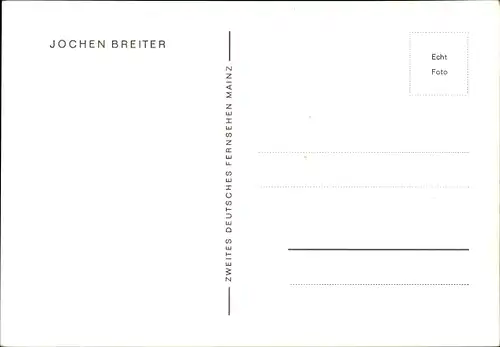 Ak Nachrichtensprecher Jochen Breiter, ZDF, Autogramm