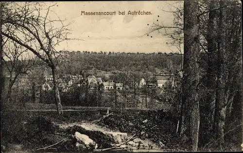 Ak Massenancourt Autrêches Oise, Gesamtansicht vom Ort, Wald