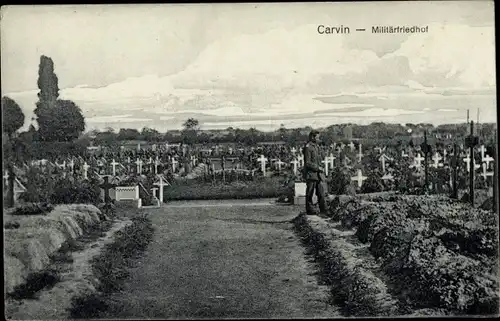 Ak Carvin Pas de Calais, Militärfriedhof