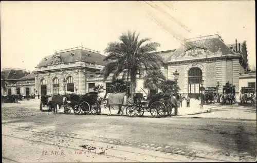 Ak Nice Nizza Alpes Maritimes, La Gare