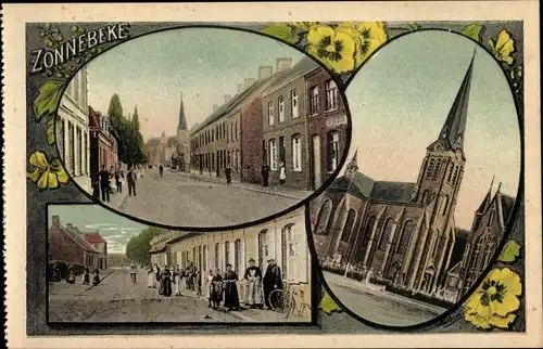Ak Zonnebeke Zonnebeeke Zonnebecke Westflandern, Stadtansichten, Kirche