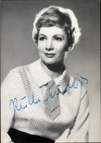 Foto Schauspielerin Ruth Leuwerik, Portrait, Autogramm