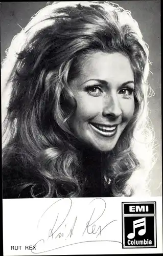 Ak Sängerin Rut Rex, Portrait, Autogramm, Columbia Schallplatten