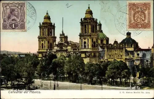 Ak Mexico City Mexiko Stadt, Catedral de Mexico