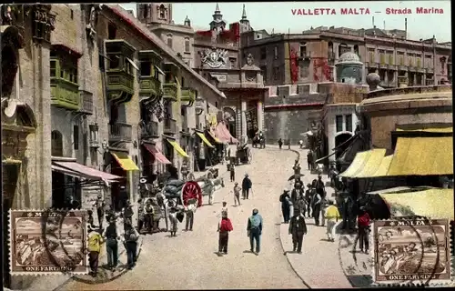 Ak Valletta Malta, Strada Marina, Gate
