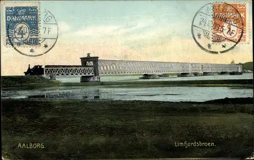 Ak Ålborg Aalborg Dänemark, Limfjordsbroen