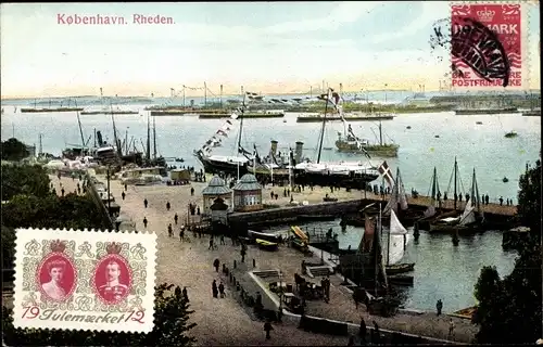 Ak København Kopenhagen Dänemark, Rheden, Hafen, Schiffe