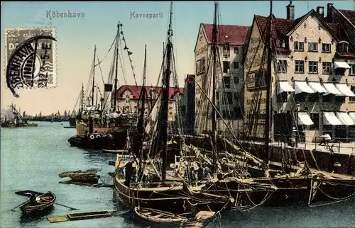 Ak Kopenhagen Dänemark, Hafen, Segelboote
