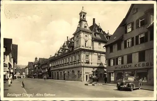 Ak Geislingen an der Steige, Altes Rathaus, Geschäft von Wilhelm Kessler