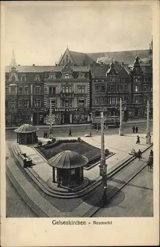 Ak Gelsenkirchen im Ruhrgebiet, Neumarkt, Straßenbahn