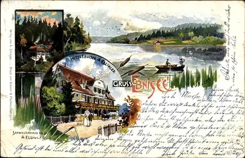 Künstler Ak Fuchs, Karl, Kaisersbach in Baden Württemberg, Ebnisee, Hotel, Schweizerhaus