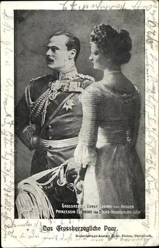 Ak Großherzog Ernst Ludwig von Hessen, Großherzogin Eleonore