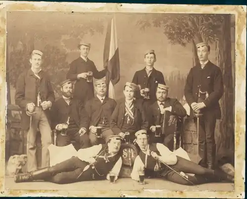 Studentika Foto Richard Leonhardy und weitere Studenten, geb. 1865