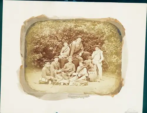 Foto Gruppenaufnahme von Jungen und Mann, 2. Ferienreise Elbsandsteingebirge, 1877