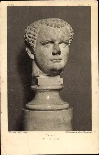 Ak Büste von Titus, Römischer Kaiser, British Museum