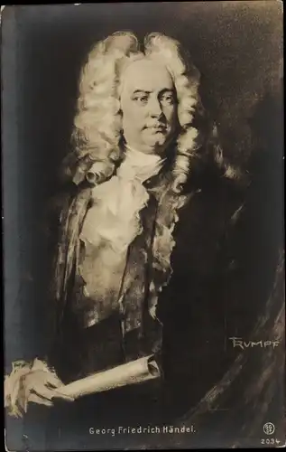 Künstler Ak Rumpf, Georg Friedrich Händel, Komponist, Portrait