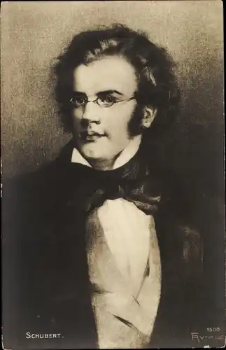 Künstler Ak Rumpf, Österr. Komponist Franz Schubert, Portrait