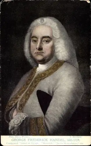 Künstler Ak Hudson, T., Komponist Georg Friedrich Händel, Portrait