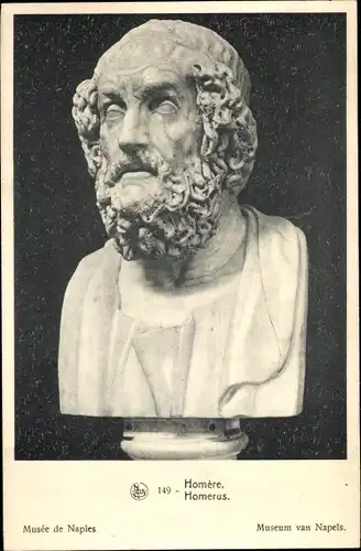Ak Büste des Dichters Homer, Musee de Naples