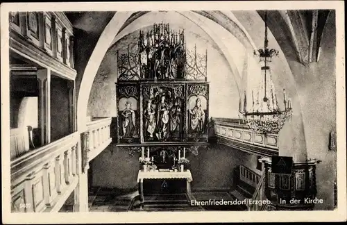 Ak Ehrenfriedersdorf im Erzgebirge, Kirche, Innenansicht