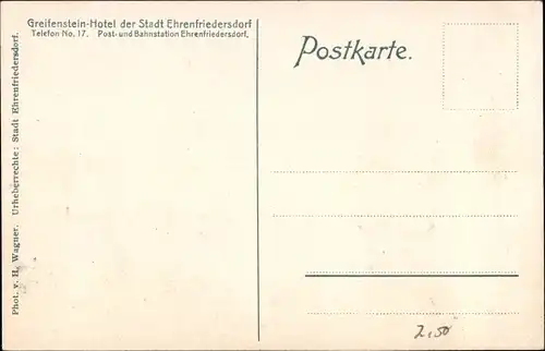 Ak Ehrenfriedersdorf im Erzgebirge, Greifenstein, Aussichtsfelsen, Kreuzfelsen