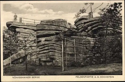 Ak Königshain in der Oberlausitz, Königshainer Berge, Felsenpartie a.d. Hochstein