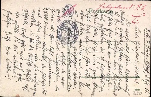 Künstler Ak Helgoland, Gesamtansicht der Insel, Hafen